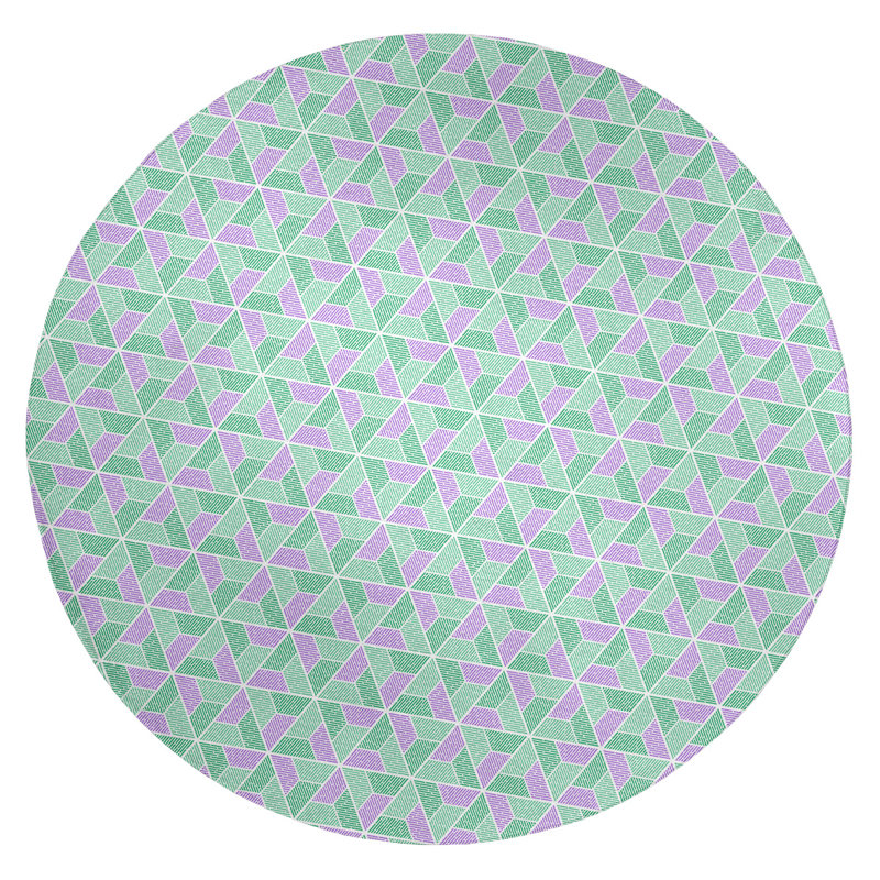 Chenille Geometric Indoor Rug, Round 5'