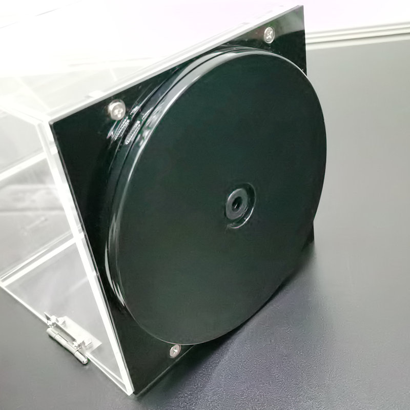FixtureDisplays 6" x 6" x 16" Rotating Mini Acrylic Tower Showcase Display
