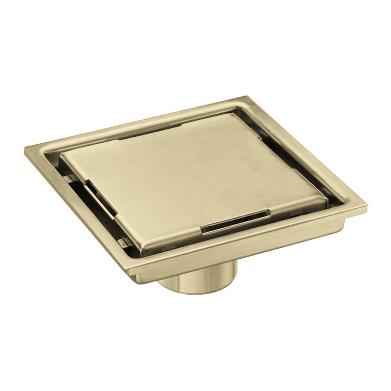 6" AISI 304 Stainless Steel Shower Drain With 2-In-1 Tile Insert Panel With Adjustable Feet, Floor Drain In Bathroom