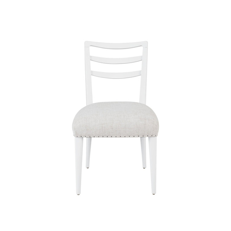 Kojka Ladder Back Dining Chairs with Upholstered Seat, White