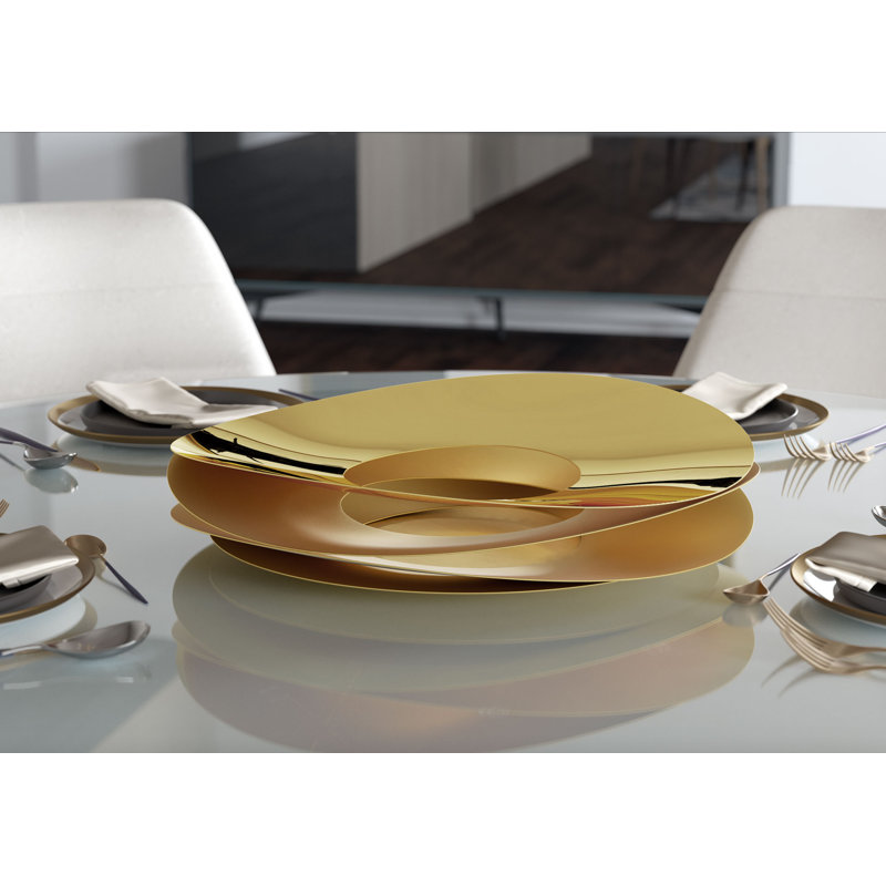 Slice Metal Decorative Bowl 1, Polished Gold