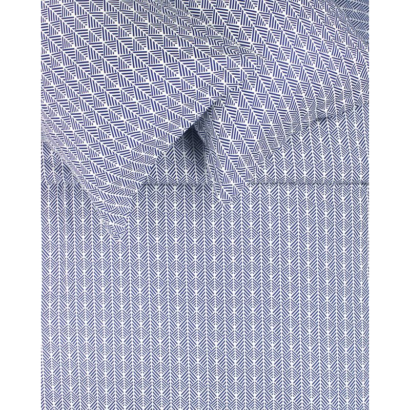 Arrows Satin Geometric Shapes Duvet Cover, Twin, Blue/White