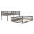 Full XL over Queen Bunk Bed, Converted to 2 Beds Frame with Ladder for Kids Adults, Gray