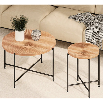 Table cylindrique rouge patinée - imperméable, housse, pieds en métal noir, pour décorer la maison