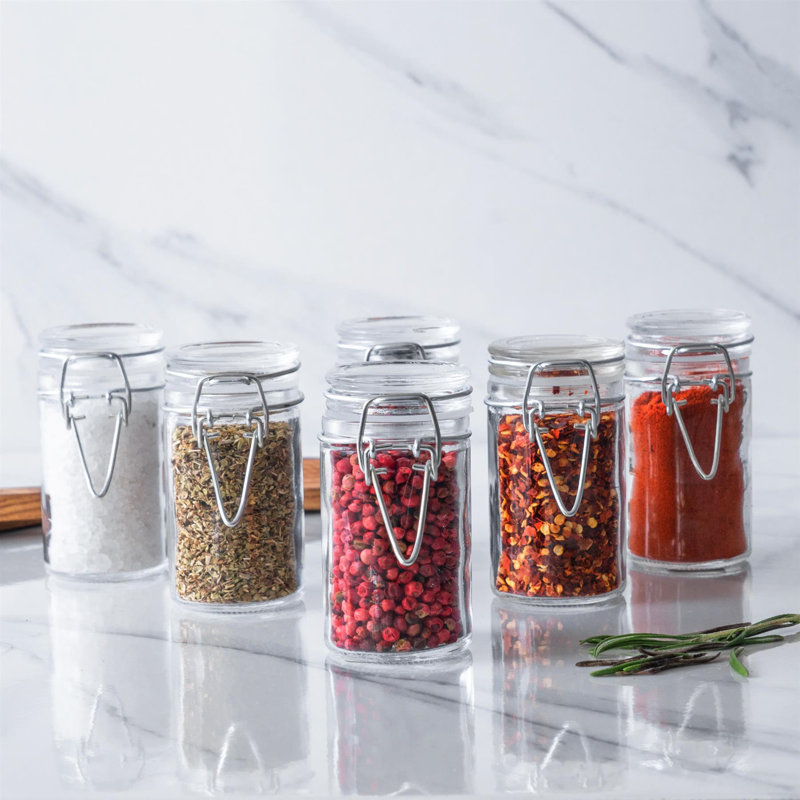 Argon Tableware - Glass Storage Jar - 70ml, White/Clear