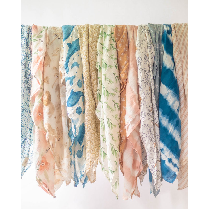 2-Pack 100% Cotton Swaddle, Whale Pattern by Crane Baby
