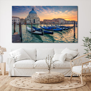 Gondolas In Venice - Wrapped Canvas Print