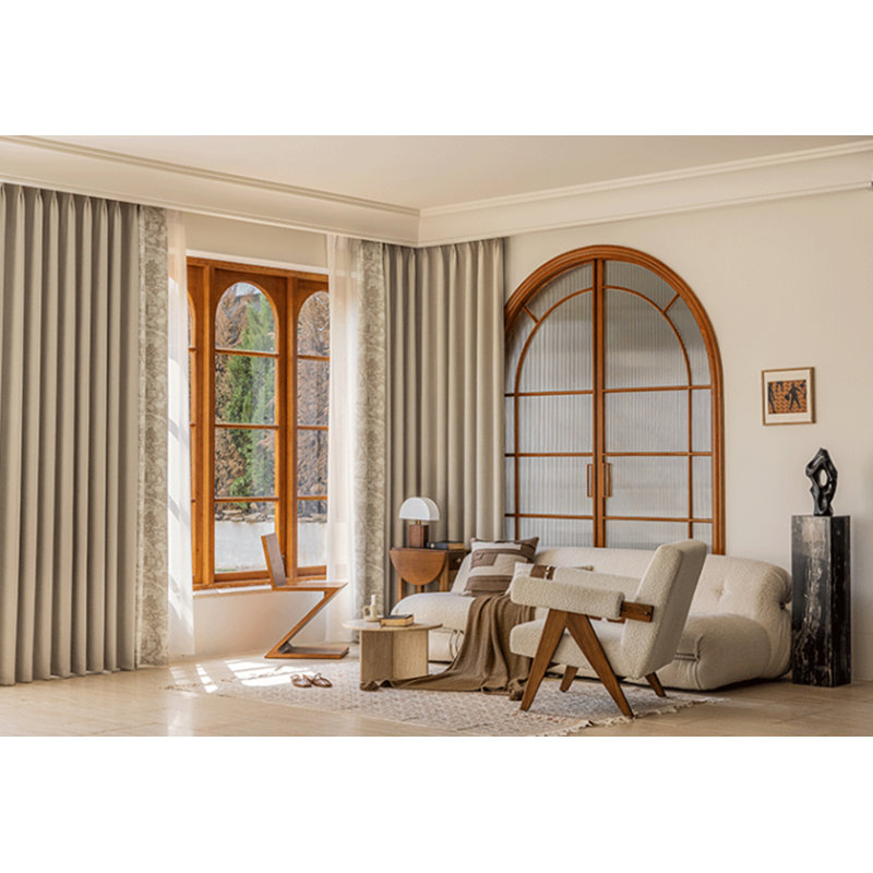 Velvet Room Darkening Curtain Pair, Beige, 50" W x 108" L