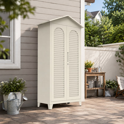 Armoire de rangement en métal H 79,1 po avec portes doubles, tablettes, panneau perforé et tringles de suspension