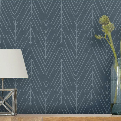 Twig Hygge Herringbone 16.5' L x 20.5" W Peel and Stick Wallpaper Roll