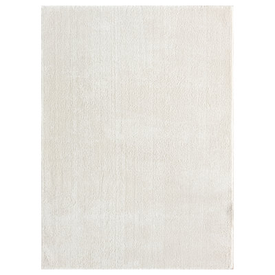 Taeler Washable Modern Living Room Rug Polyester Plain - Anti-Slip Felt Backing Carpet Bedroom-Hallway, Cream