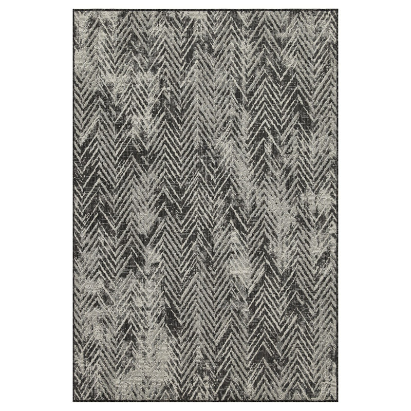 Anthracite 5 Ft. 3 In. X 7 Ft. 3 In. Indoor/Outdoor Area Rug, Rectangle 5'3" x 7'3"