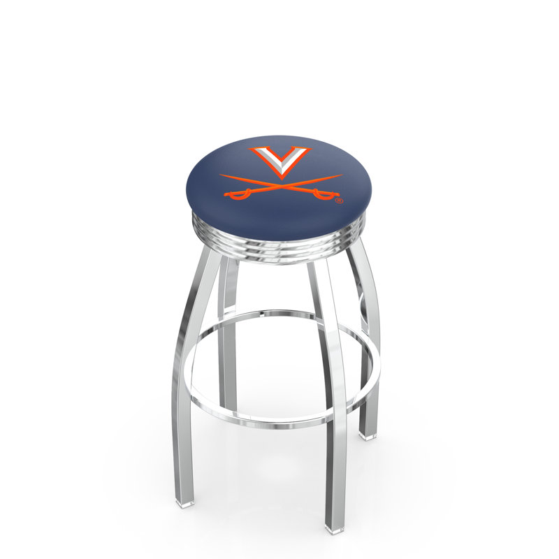 Tabouret de bar Logo Series, Tabouret de comptoir (siège d'une hauteur de 25 p, Noir soudé uni, Université de Virginia