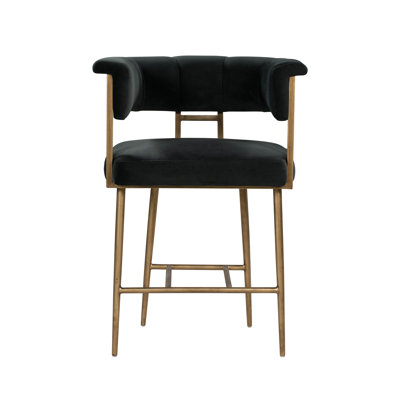 Beyan Upholstered Counter Stool with Metal Frame