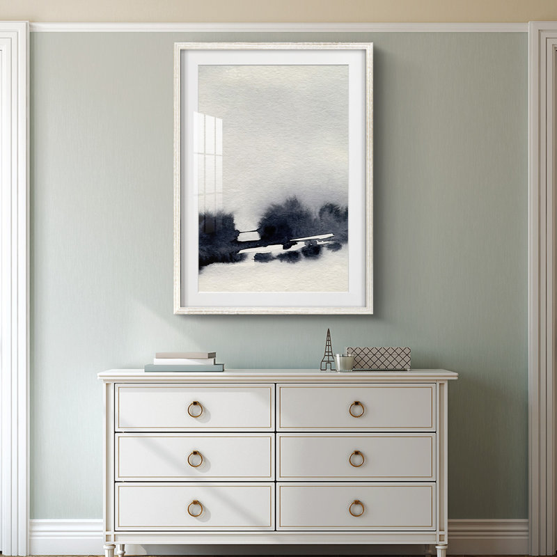 Encre «Bleed Landscape II», impression encadrée, H 19,5 po x l 16,5 po, Blanc