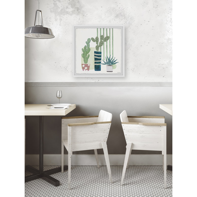 Grand vase de cactus-reproduction d’art sur papier encadrée, H 24 po x l 24 po x 1,5 po