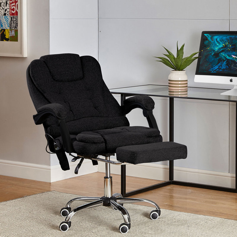 Inbox Zero Executive Chair with Headrest, Black