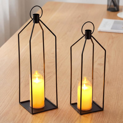 H Tabletop Candelabra Holder with Candle Included
