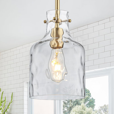 7" Hammered Glass Shade Pendant Lights