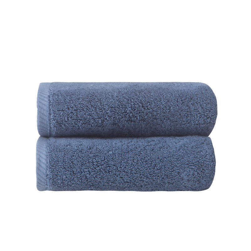 Dinis Turkish Cotton 2 Piece Hand Towel Set, Midnight Blue