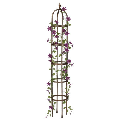Treillis de jardin en acier à obélisque