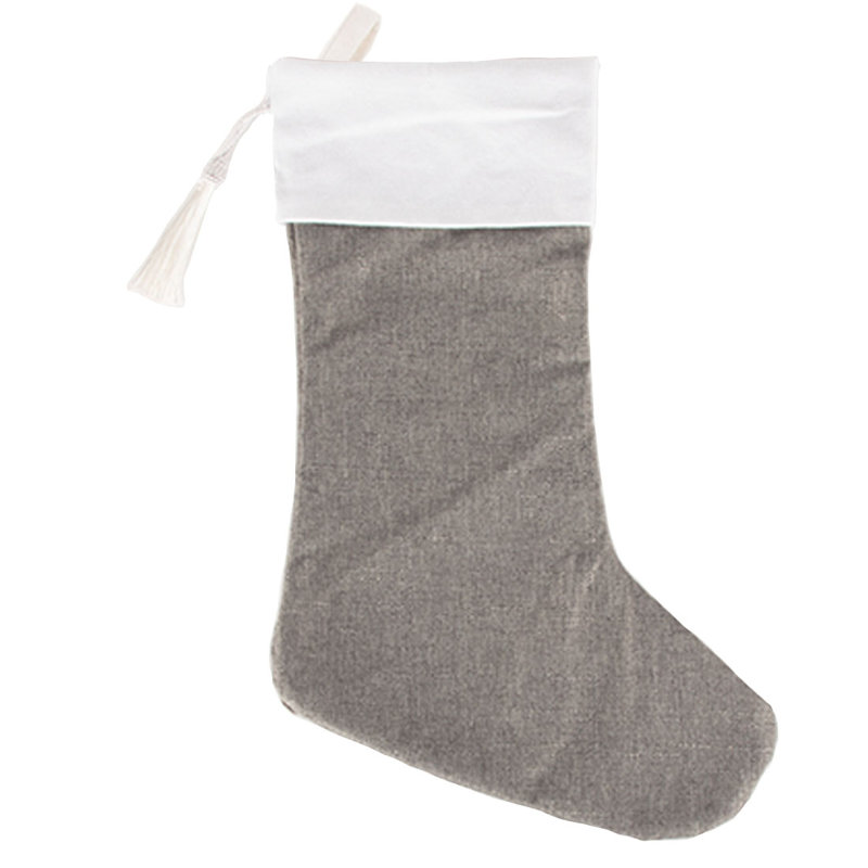 Chaussette de Noël avec pampille, Gris foncé