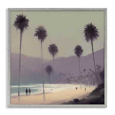 «Looming Palms Beach», estampe numérique encadrée par Noah Bay