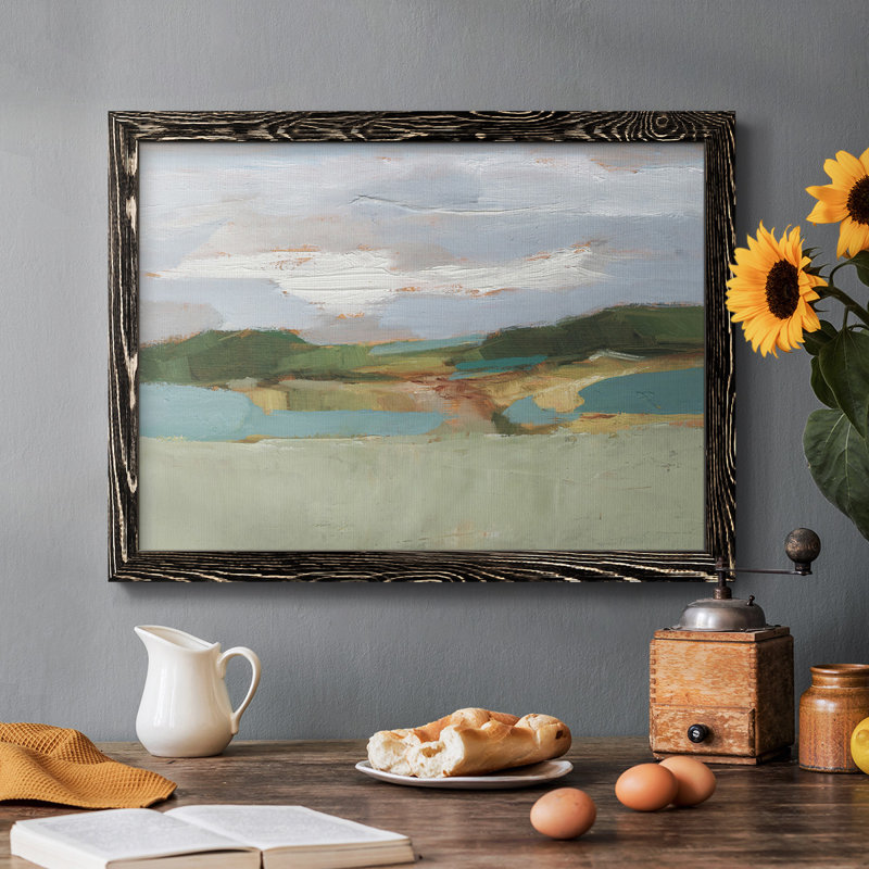 High Noon Vista Study II - Toile tendue avec châssis rustique, Cadre noir, H 18 po x l 26 po x P 1,5 po
