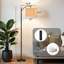 Lampe sur pied à arc avec abat-jour réglable à rayures verticales orange et rose avec 3 températures d'intensité et une lampe sur pied avec interrupteur au pied pour la chambre à coucher