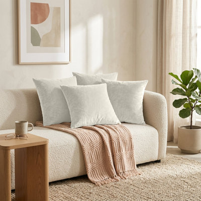 Plain Velvet Cushion Cover-(Pack of 4)
