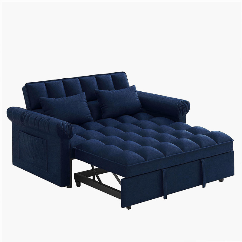 Canapé-lit avec causeuse Loveseats, dossier réglable bleu, Bleu