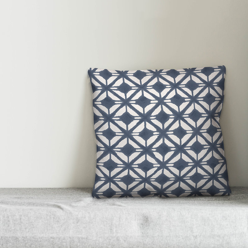 Housse de coussin Abstract Diamond, 16 po x 1 po, Bleu, Housse de coussin seulement - sans coussin