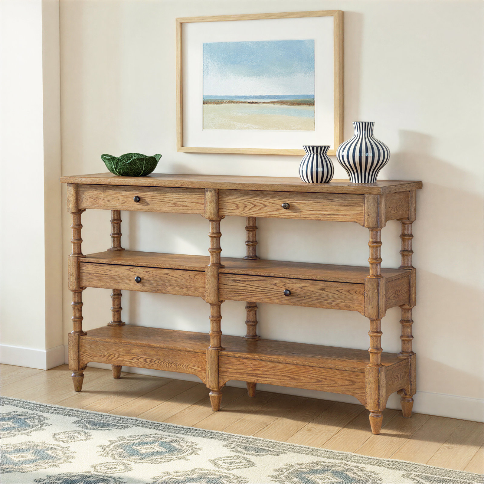 Country Living 4-Drawer Console Table, Brown