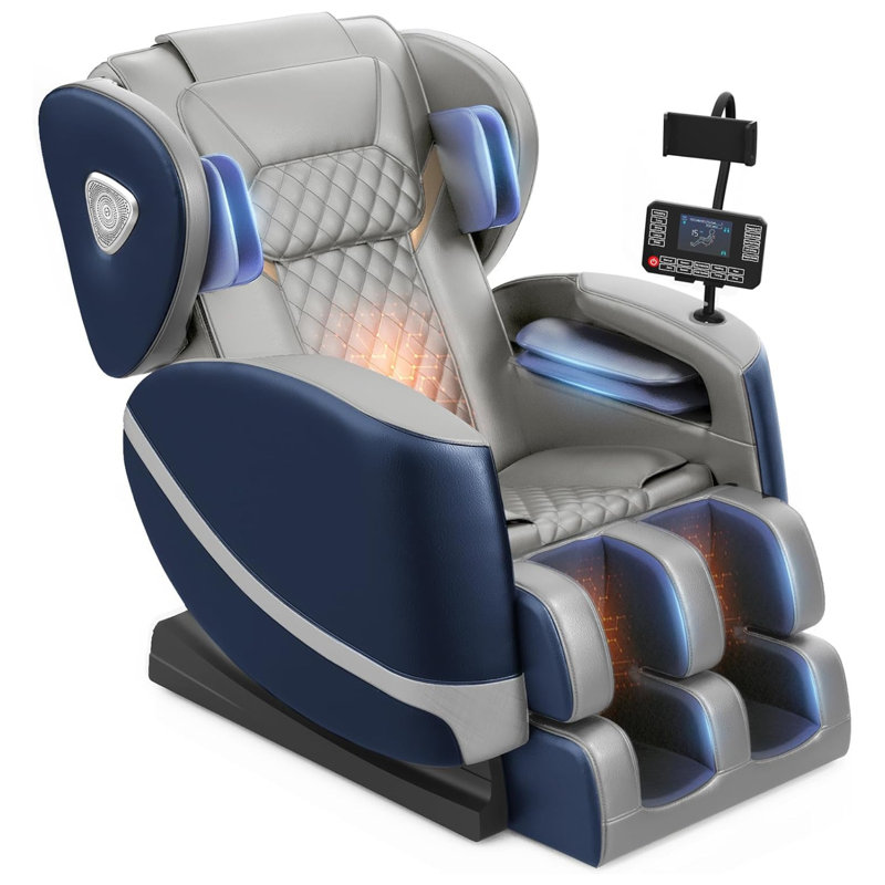 Zero Gravity Full Body Massage Chair Recliner With 10 Fix Rollers Auto Modes,heating, Foot Massage & Bluetooth Speaker And Touch Screen Control
