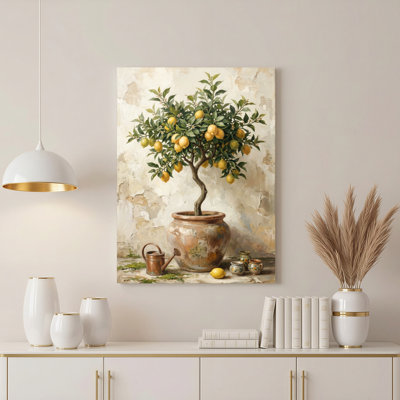 Art mural sur toile Gallery Wrap pour le salon, la chambre à coucher, le bureau ou le vestibule - Décoration murale décorative avec citronnier