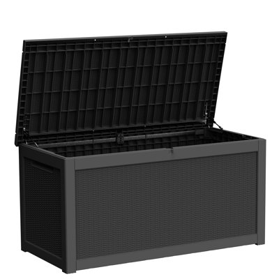 Très grand coffre de terrasse verrouillable en résine résistant à l'eau de L 67,7 po Emperic Design