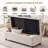 50" Storage Ottoman Bench Tufted With Storage For Living Room, Beige-1987150445