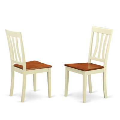 3 Piece Dining Room Table Set Contains a Round Dining Table with Dropleaf & Shelves and 2 Wood Seat Chairs, Buttermilk & Cherry