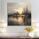 Coucher de soleil doré sur fond de coucher de soleil argenté à New York - Bâtiments de la ville, art mural