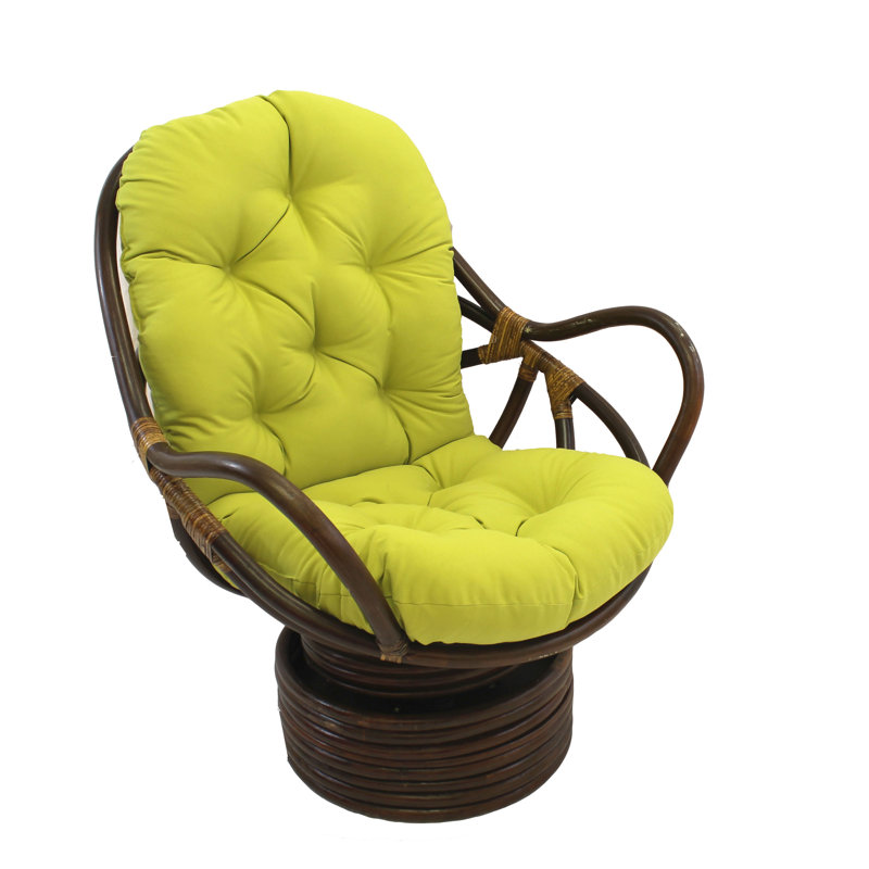 Bilyeu Upholstered Swivel Armchair, Mojito Lime Cotton Twill