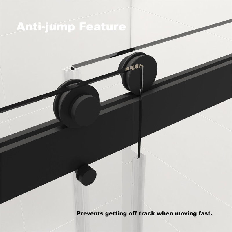 Matte Black 60" x 76" Frameless Double Sliding Shower Door