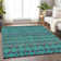 Premium Machine Washable Prisco Teal Rug