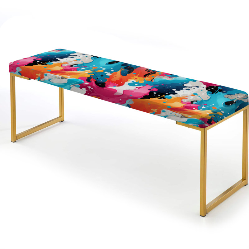Artistique Paint Splash Dance - Banc abstrait tapissier doré