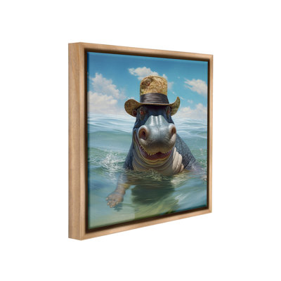 " Hippo With Trendy Hat " by Lazar Studio