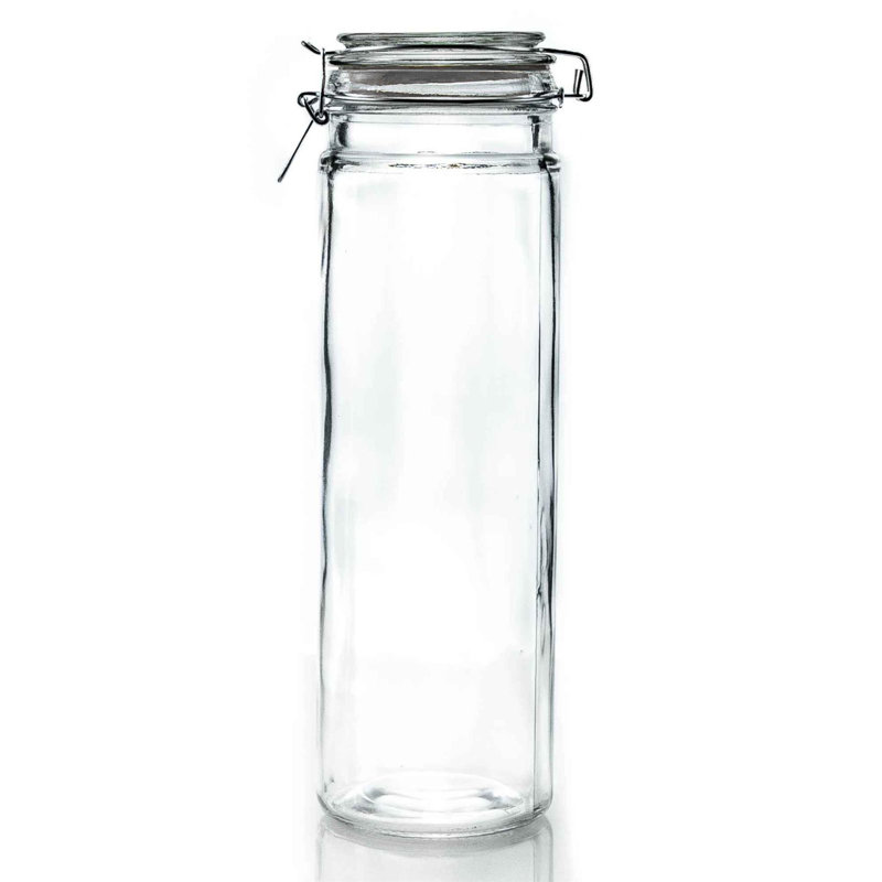 Argon Tableware - Glass Spaghetti Jar with Labels, Clear
