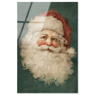 Père Noël, décoration murale imprimée en acrylique par Art Remedy, prête à être suspendue, 36 x 54
