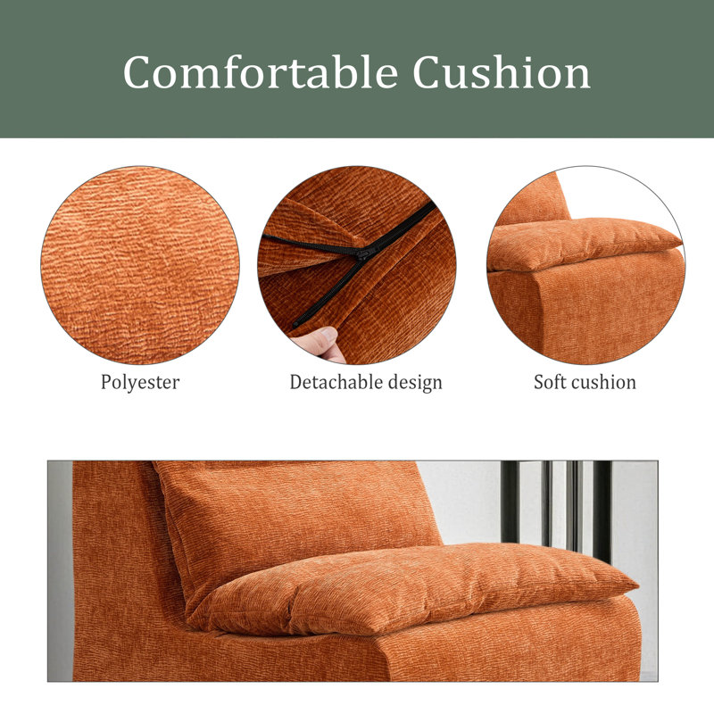 Fauteuil d'appoint sans accoudoirs Accent, Polyester orange