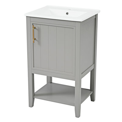 Nyilah 20.00'' Single Bathroom Vanity with Ceramic Top