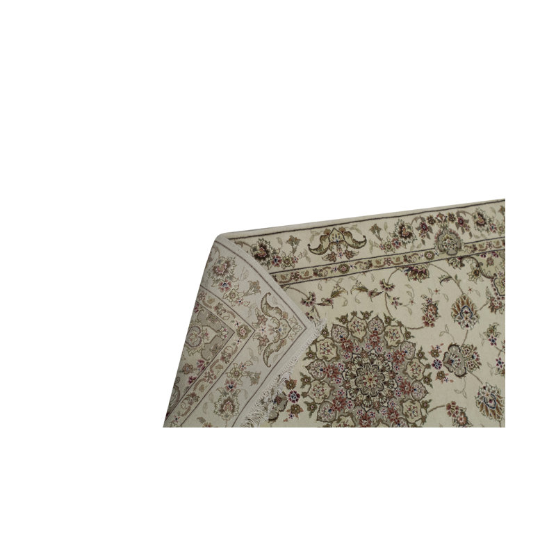 Tapis beige noué à la main de haute qualité