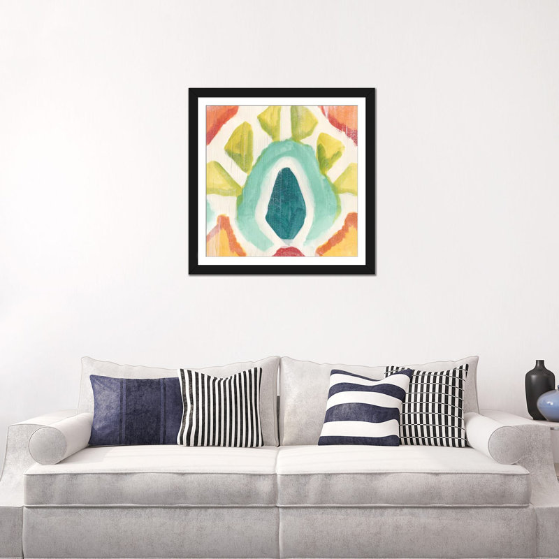 « textile kaléidoscope ii », reproduction sur toile, H 16 po x l 16 po x P 1 po, Papier d'art encadré noir, Blanc